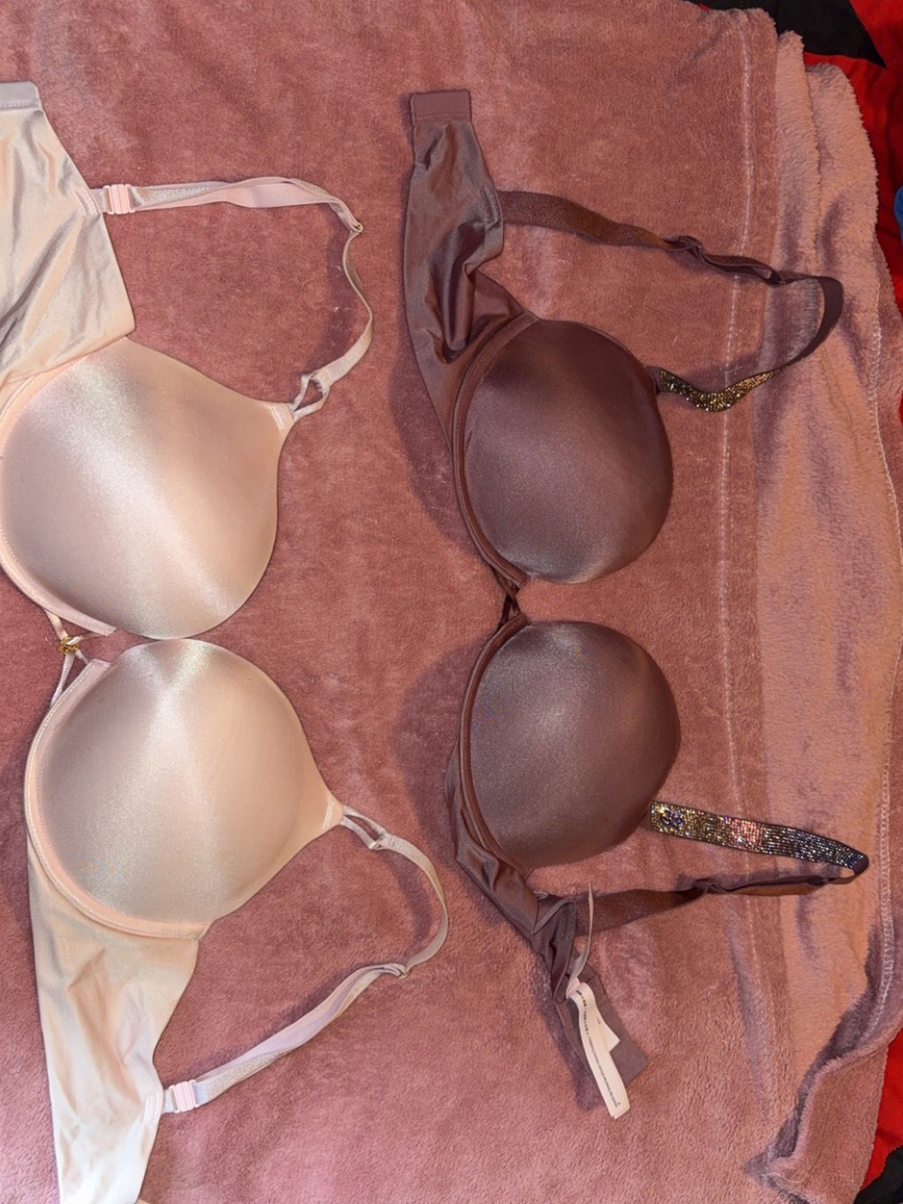 Victoria's Secret Light Pink and Brown Smooth Padded Bras